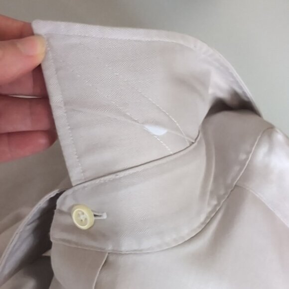 Joseph Abboud Non Iron Dress Shirt Cotton Long Sleeve Neutral Beige - Picture 11 of 12